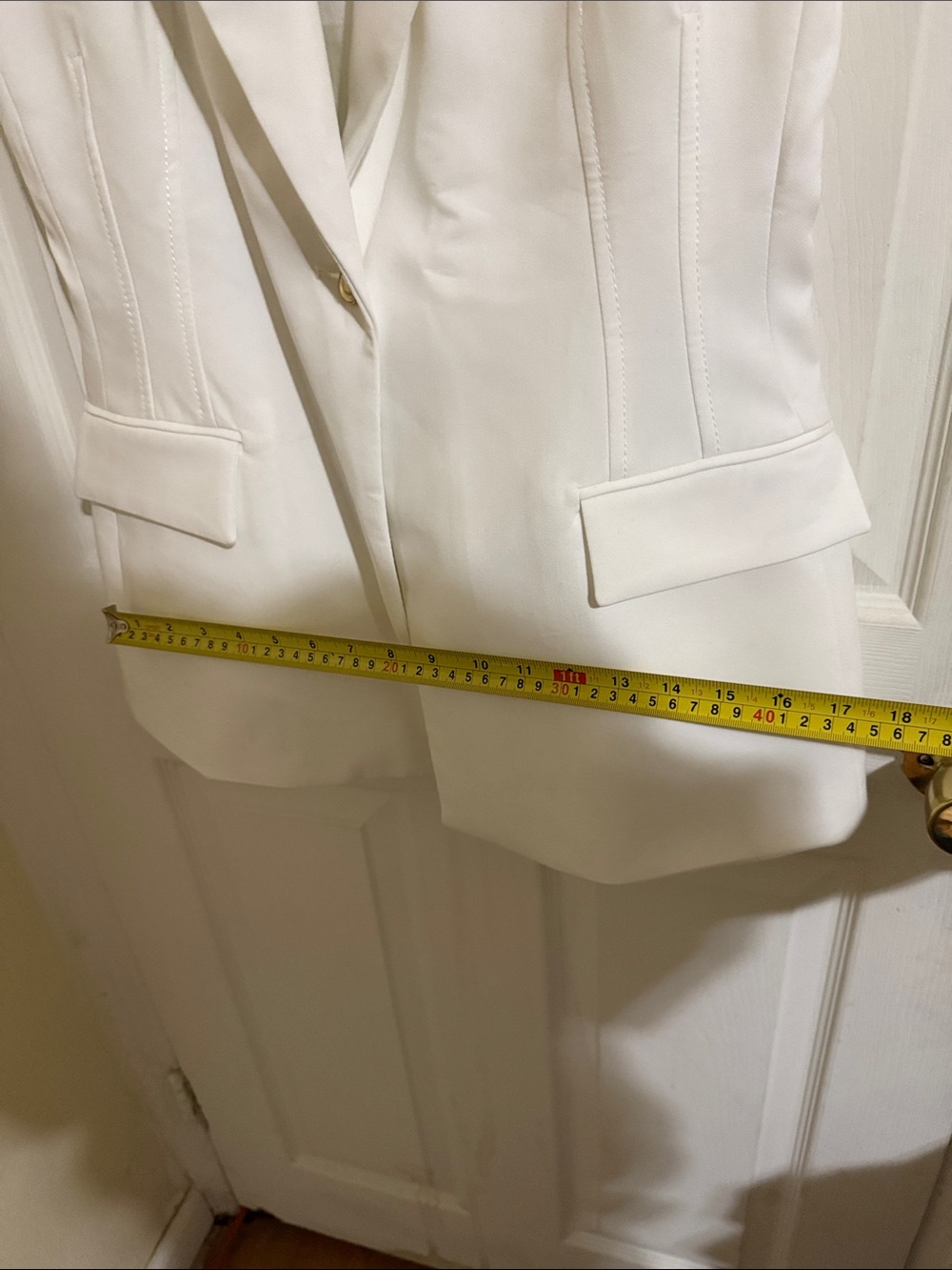 Zara White Sleeveless Blazer Vest with Notched Lapel - Picture 9 of 9